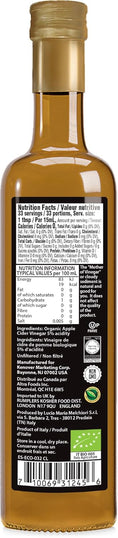 Cargar la imagen en la vista de la galería, Tuscanini Italian Organic Unfiltered Apple Cider Vinegar with the Mother, 16.9oz, Premium Quality, Certified Kosher