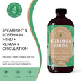 Cargar la imagen en la vista de la galería, Organic Spearmint & Rosemary Moringa Infusion – Daily Herbal Tonic with Apple Cider Vinegar, Honey | Supports Mental Clarity & Circulation | Non-GMO, 16 oz