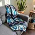 Load image into Gallery viewer, Andean Alpaca Wool Blanket - Cobalt Blue