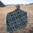 Load image into Gallery viewer, Andean Alpaca Wool Blanket - Blue Chakana