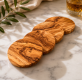 Cargar la imagen en la vista de la galería, Round Circle Olive Wood Coasters