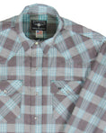 Cargar la imagen en la vista de la galería, Flying R Ranchwear - Feather Plaids - Brown & Turquoise - Long Sleeve - NEW FIT