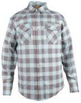 Cargar la imagen en la vista de la galería, Flying R Ranchwear - Feather Plaids - Brown & Turquoise - Long Sleeve - NEW FIT