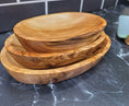 Cargar la imagen en la vista de la galería, Set of Three Olive Wood Serving Trays