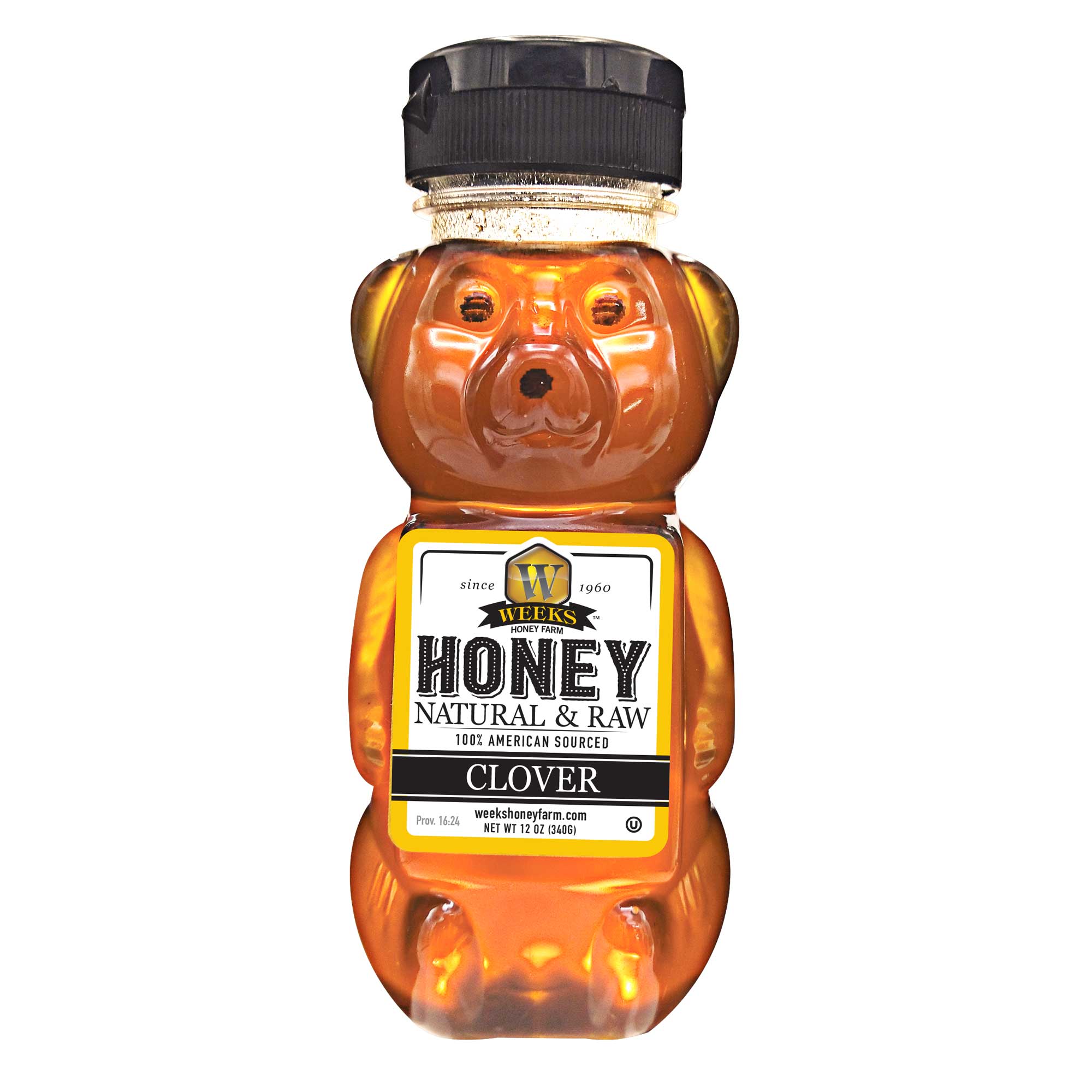 All-Natural Pure Raw Clover Honey - Sweet, Light, & Nutrient-Rich, No Additives, Sourced from American West Clover Fields