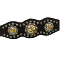 Cargar la imagen en la vista de la galería, CROSS CONCHO HALTER WITH SPOTS AND ADJUSTABLE NOSE AND CHIN STRAPS -USA LEATHER
