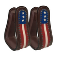 Cargar la imagen en la vista de la galería, Tahoe Tack Patriotic American Flag Leather Adult Western Stirrups
