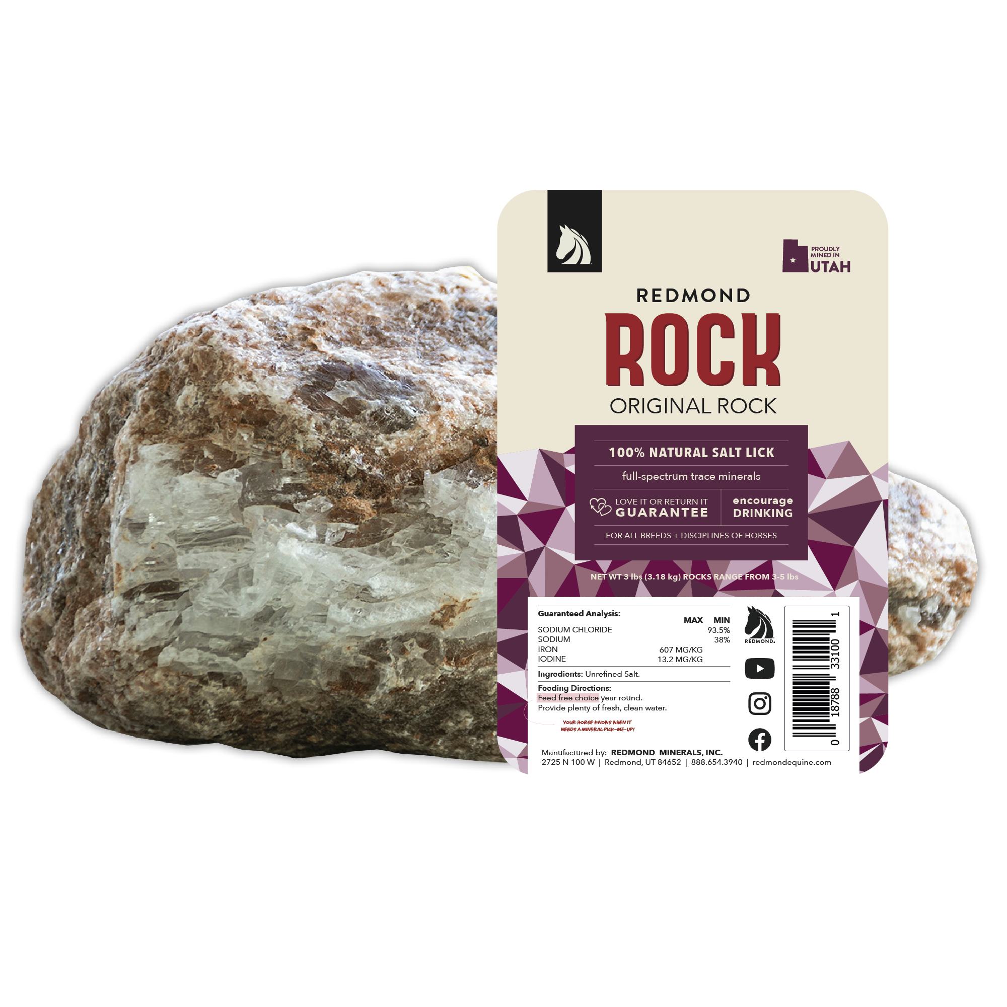 Redmond Rock® - Mined Horse Salt Lick