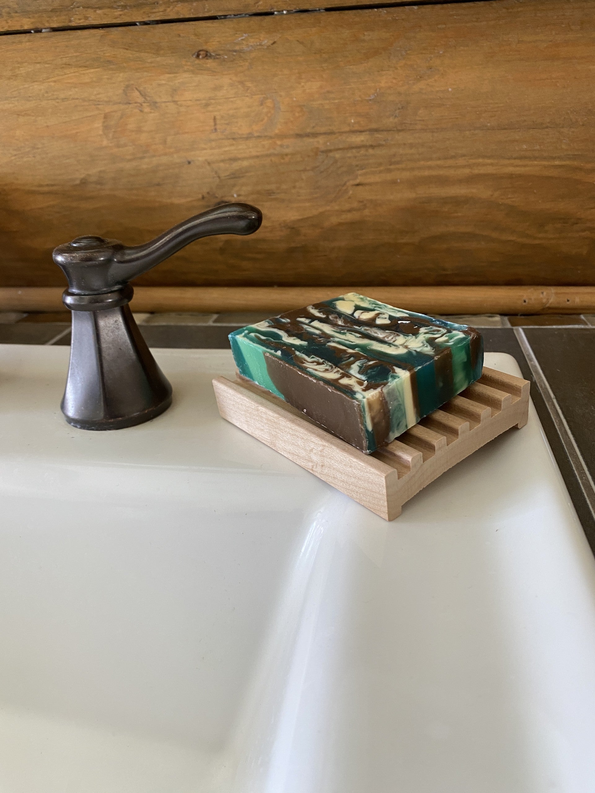 4" Alder Battlement Style Soap Dish