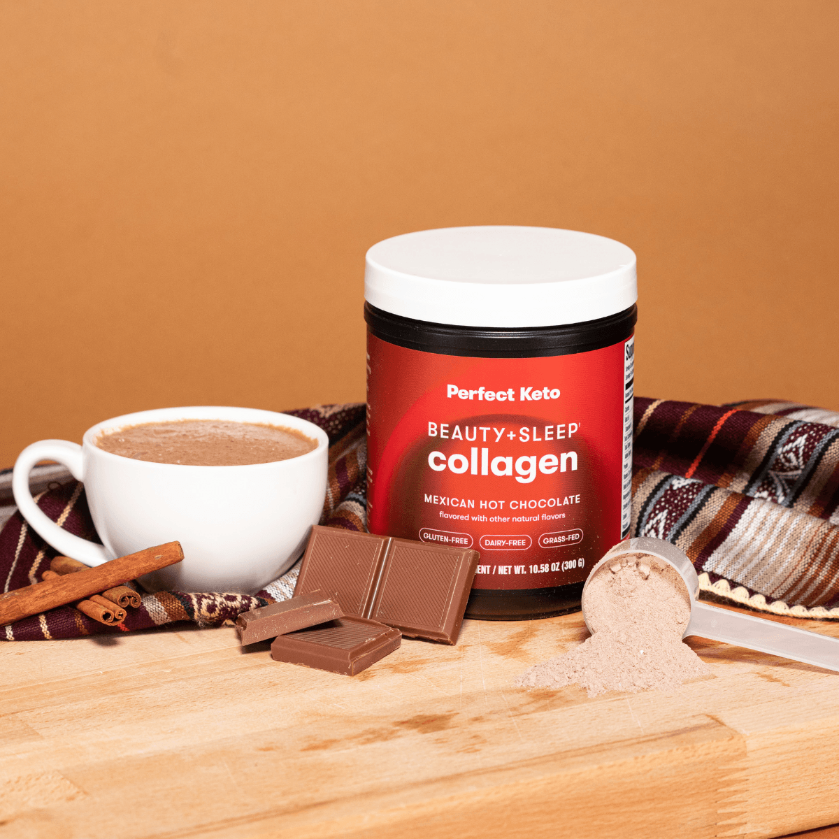 Beauty + Sleep Collagen: Keto Mexican Hot Chocolate