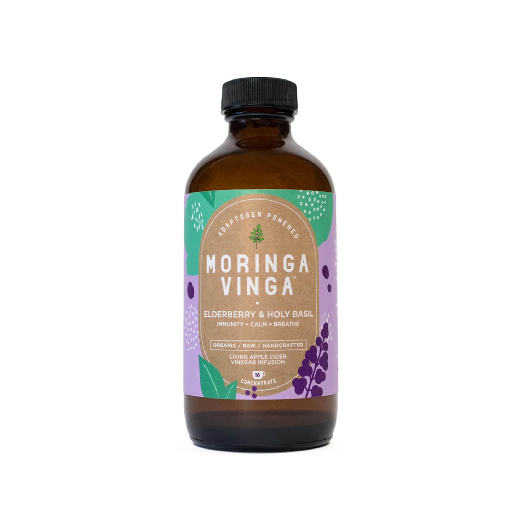 Organic Spearmint & Rosemary Moringa Infusion – Daily Herbal Tonic with Apple Cider Vinegar, Honey | Supports Mental Clarity & Circulation | Non-GMO, 16 oz