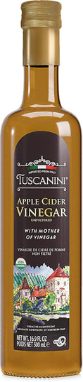 Cargar la imagen en la vista de la galería, Tuscanini Italian Organic Unfiltered Apple Cider Vinegar with the Mother, 16.9oz, Premium Quality, Certified Kosher
