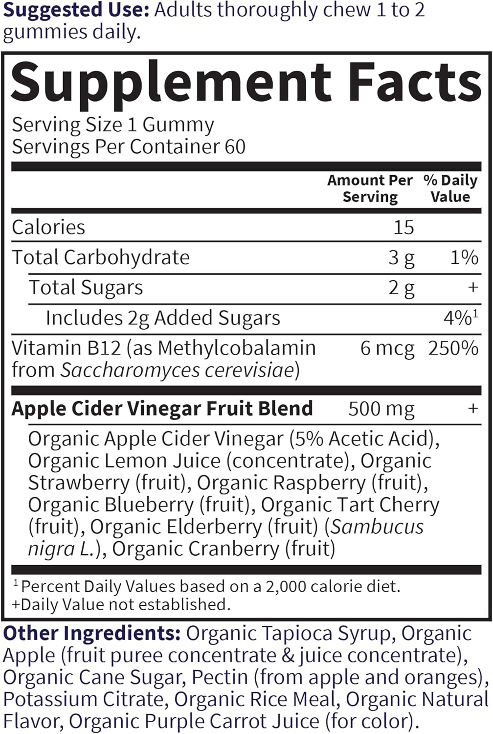 Garden of Life Organics Apple Cider Vinegar Gummies with Vitamin B12 – Organic ACV Gummy Vitamins, Vegan, Gluten-Free, Non-GMO, 60 Gummies
