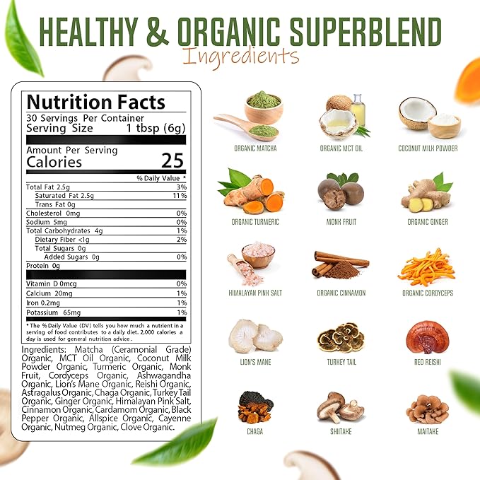 Matcha Mushroom Blend - 30 Servings
