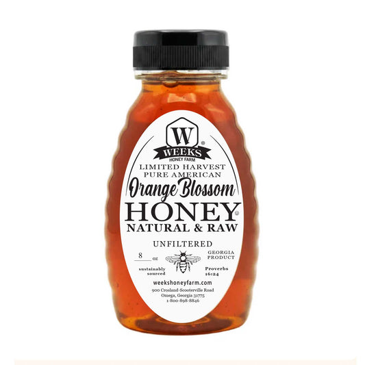 Pure Raw American Orange Blossom Honey - Unfiltered, All-Natural Citrus Sweetness