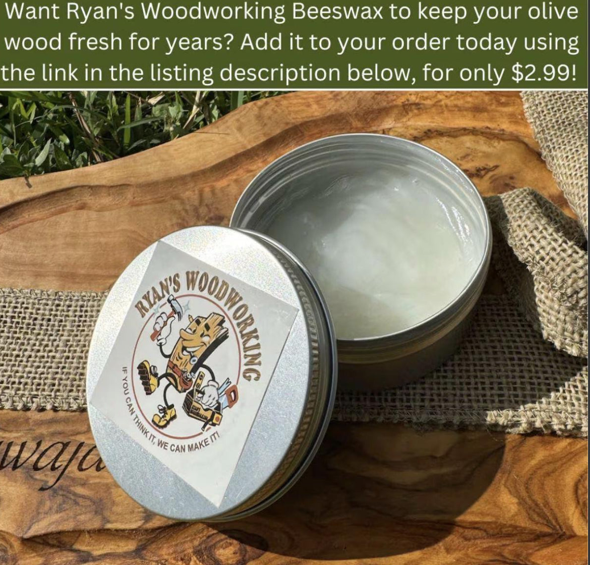 Round Circle Olive Wood Coasters