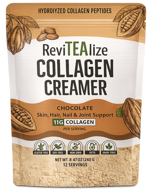 Collagen Creamer for Coffee - Grass Fed Collagen Peptides Powder with MCT Oil for Hair, Skin, Nails & Joint Support - Chocolate