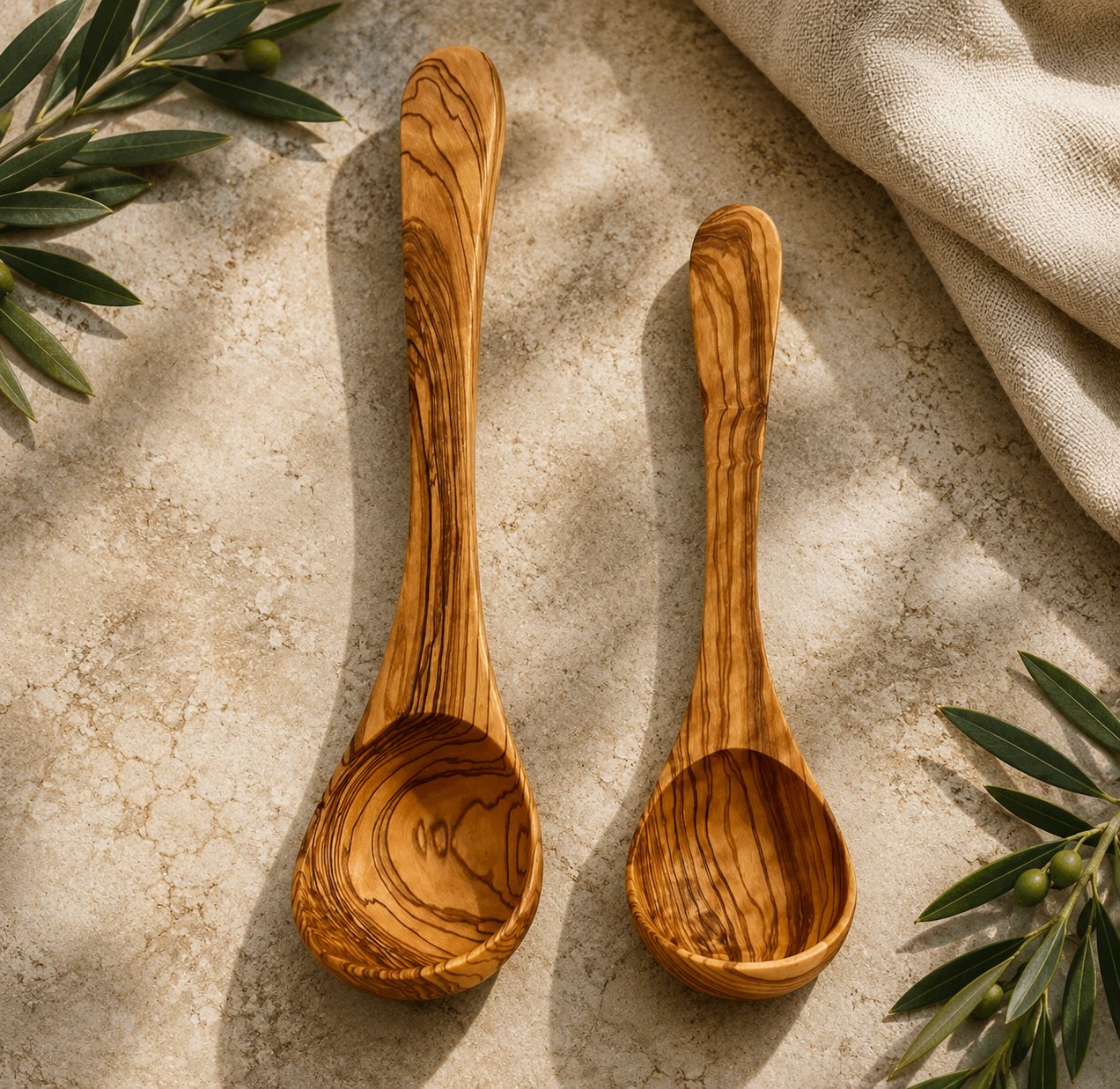 Set of Olive Wood Cooking Ladles