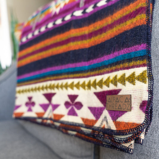 Andean Alpaca Wool Blanket - Amethyst