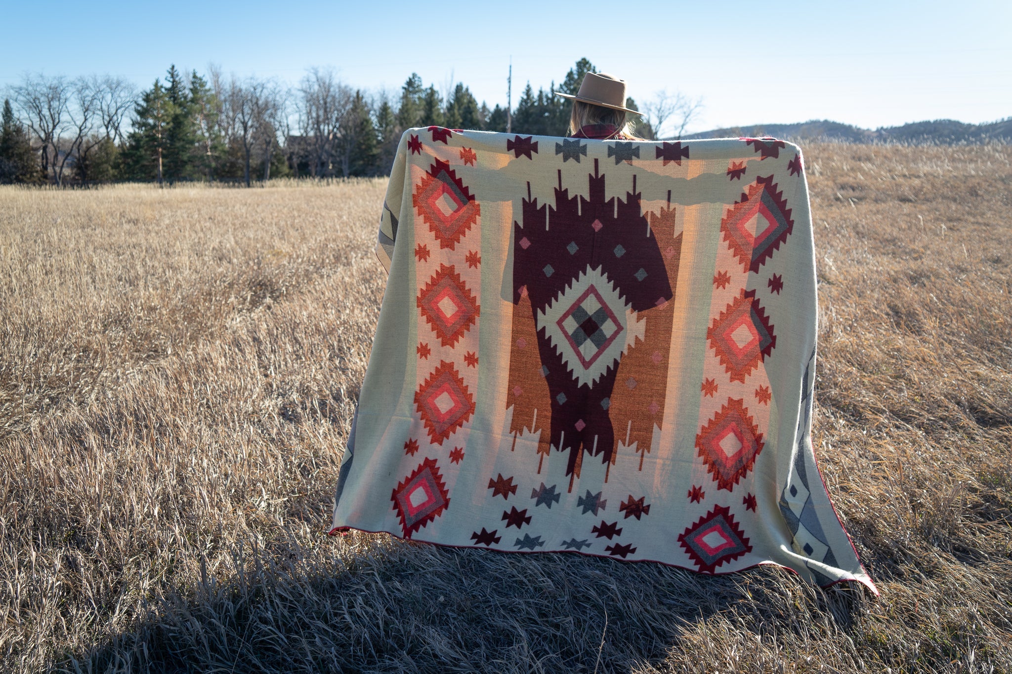 Andean Alpaca Wool Blanket - Rojo