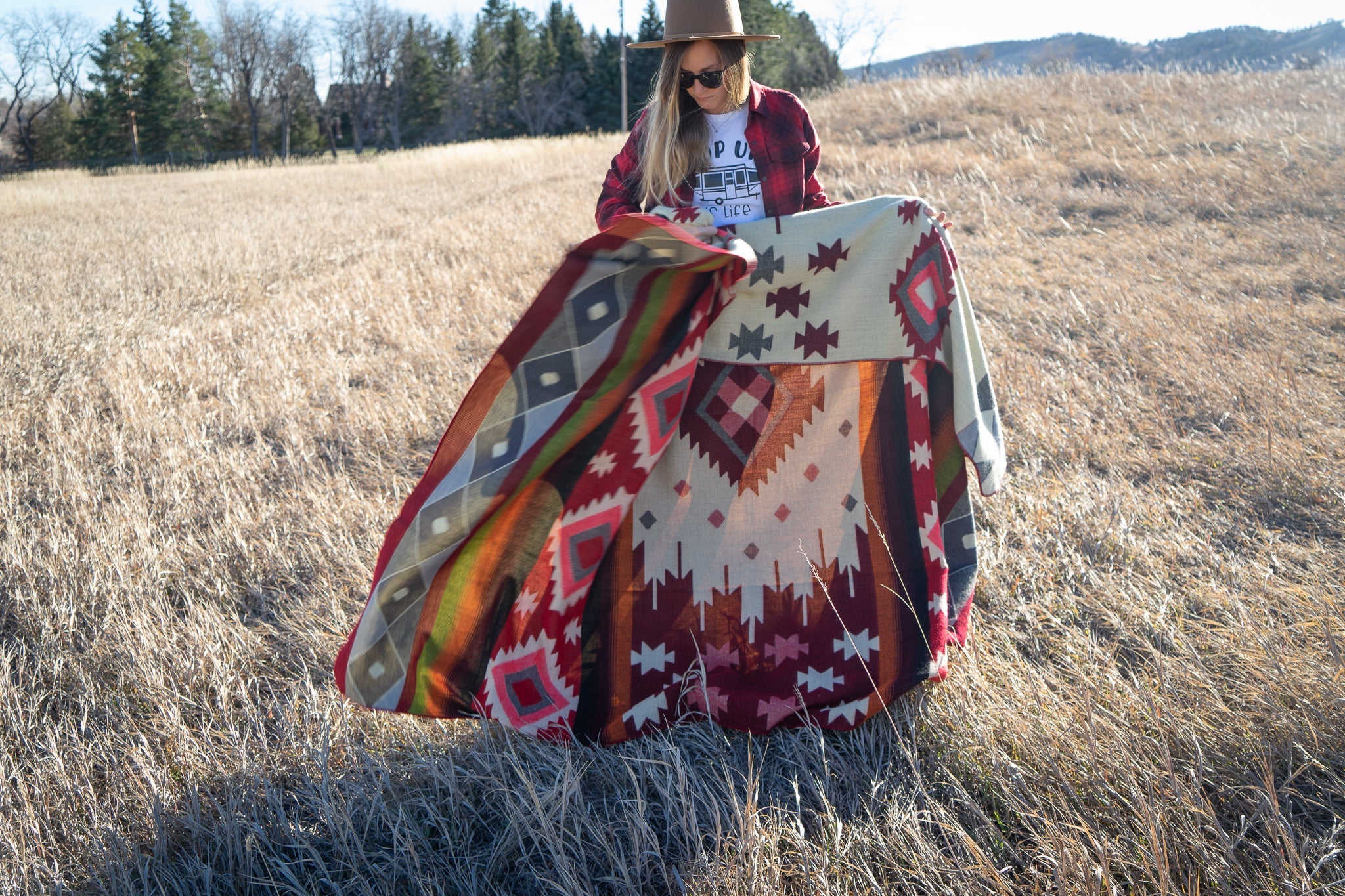 Andean Alpaca Wool Blanket - Rojo