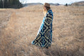 Load image into Gallery viewer, Andean Alpaca Wool Blanket - Blue Chakana
