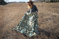 Load image into Gallery viewer, Andean Alpaca Wool Blanket - Blue Chakana
