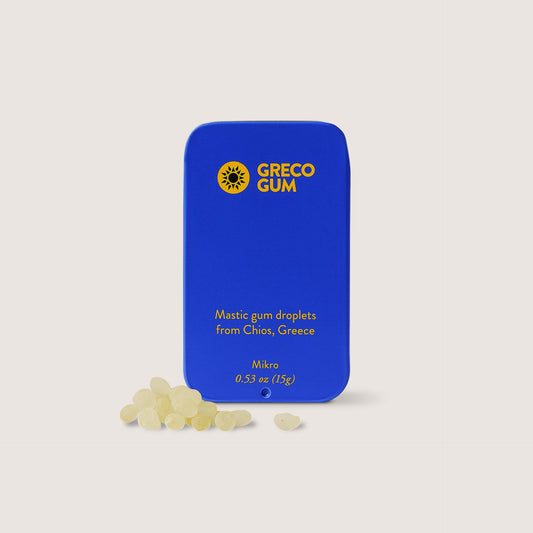 Mastic gum droplets