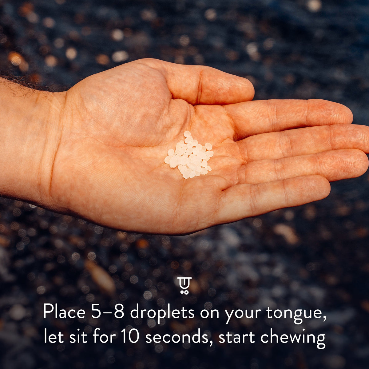 Mastic gum droplets