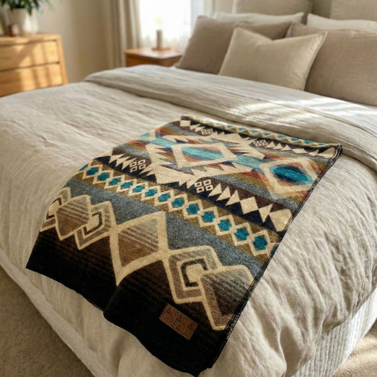 Andean Alpaca Wool Blanket - Inca