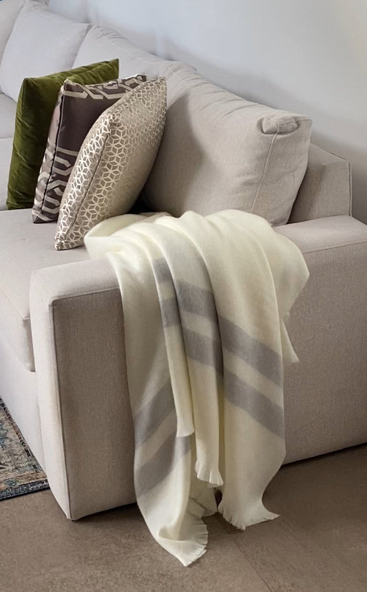 Luxury Collection Ultra Soft Throw Blanket; baby alpaca wool and recycled fibers.