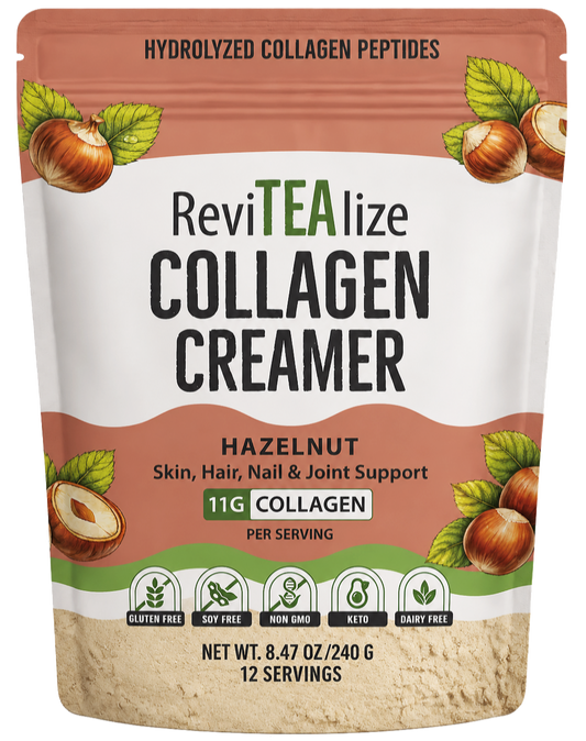 Collagen Creamer for Coffee - Grass Fed Collagen Peptides Powder with MCT Oil for Hair, Skin, Nails & Joint Support - Hazelnut