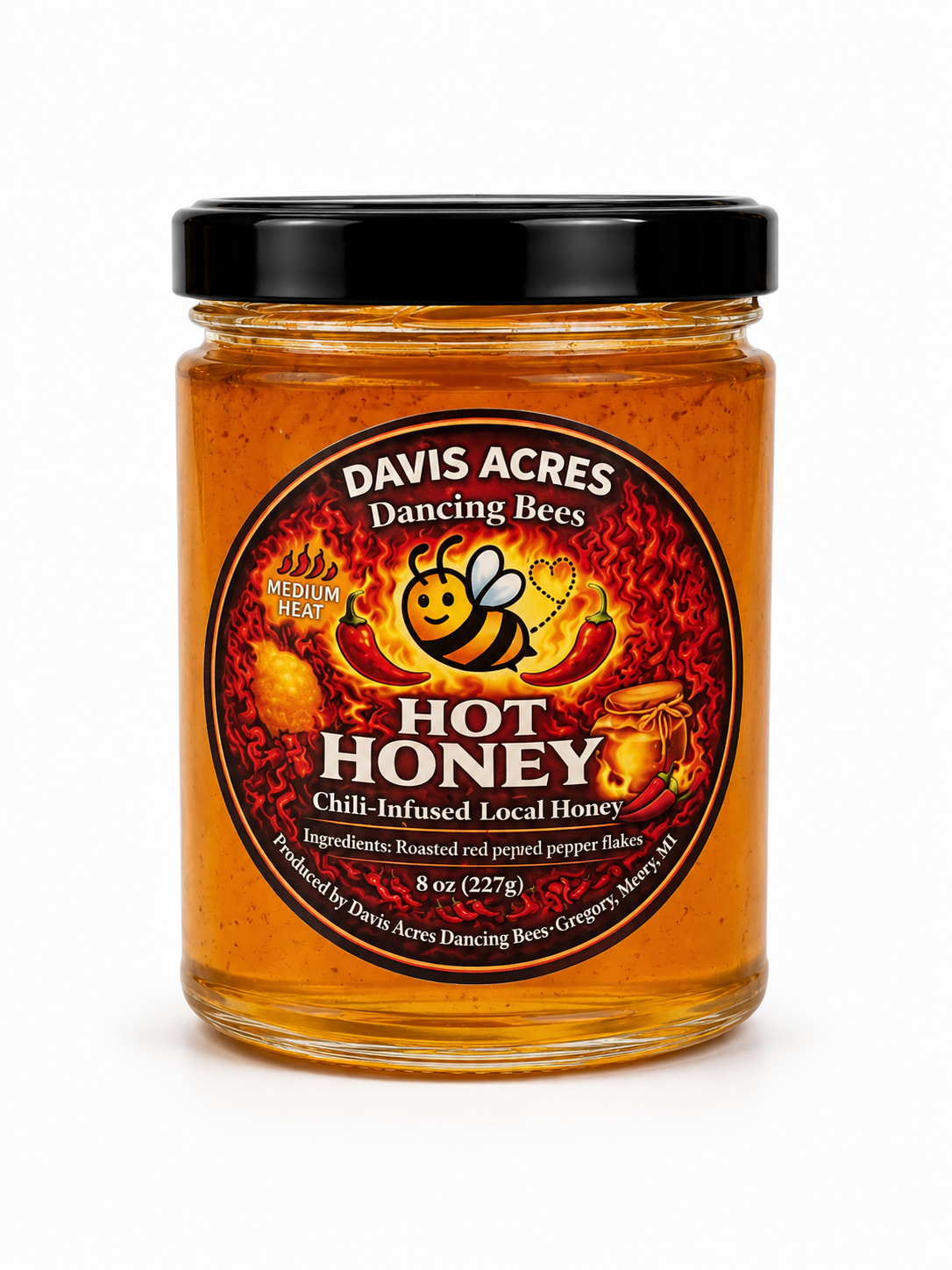 Hot Honey-Chili Pepper Infused Raw Honey| Small Batch Artisan Honey