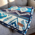 Load image into Gallery viewer, Andean Alpaca Wool Blanket - Cobalt Blue
