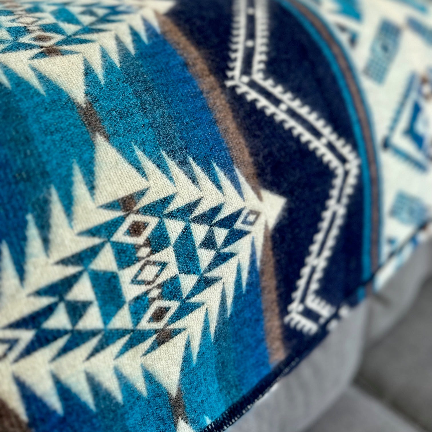 Andean Alpaca Wool Blanket - Cobalt Blue