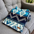 Load image into Gallery viewer, Andean Alpaca Wool Blanket - Cobalt Blue
