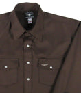 Cargar la imagen en la vista de la galería, Flying R Ranchwear - Prairie Twill Solid - Chocolate Brown - Long Sleeve - Snaps - Classic Fit
