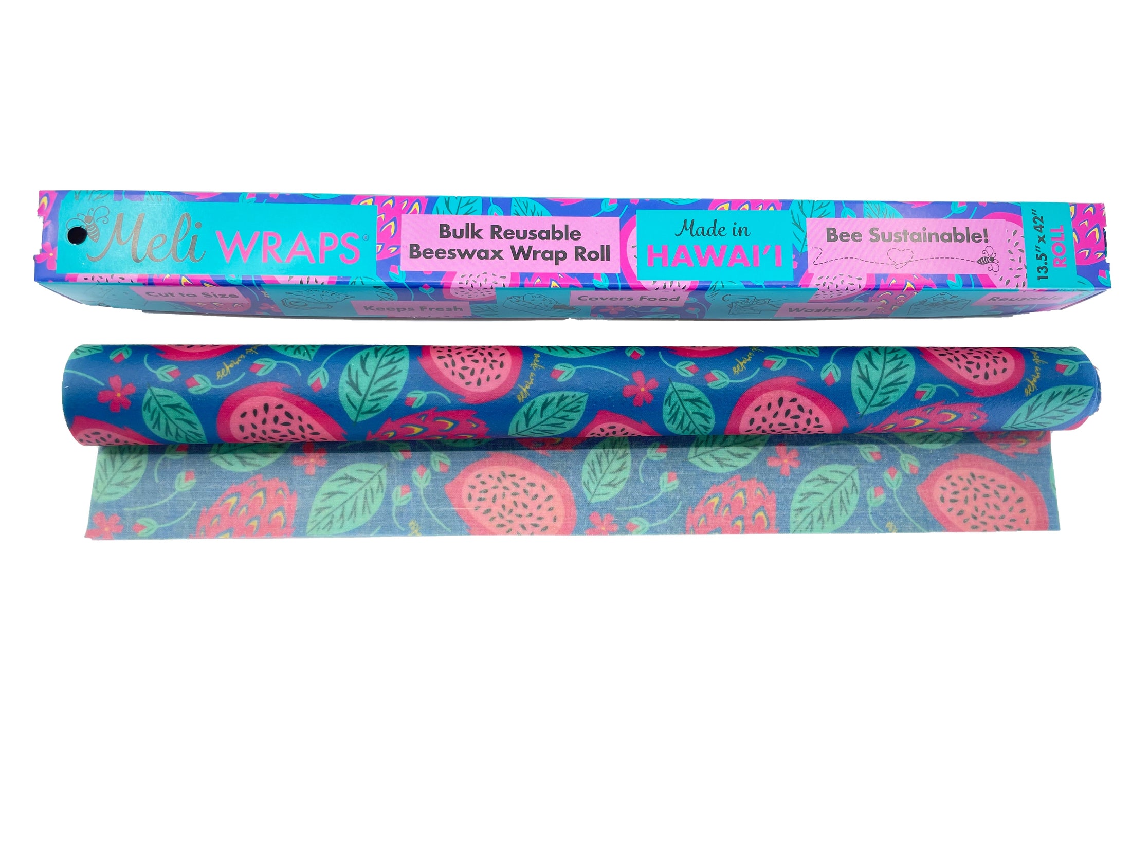 Beeswax Wrap Bulk Roll - Dragonfruit Print