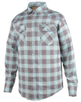 Cargar la imagen en la vista de la galería, Flying R Ranchwear - Feather Plaids - Brown & Turquoise - Long Sleeve - NEW FIT
