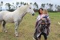 Load image into Gallery viewer, Inca Blanket, Desert Sand: Alpaca Wool, Recycled Acrylic, Fair Trade 89"  79"
