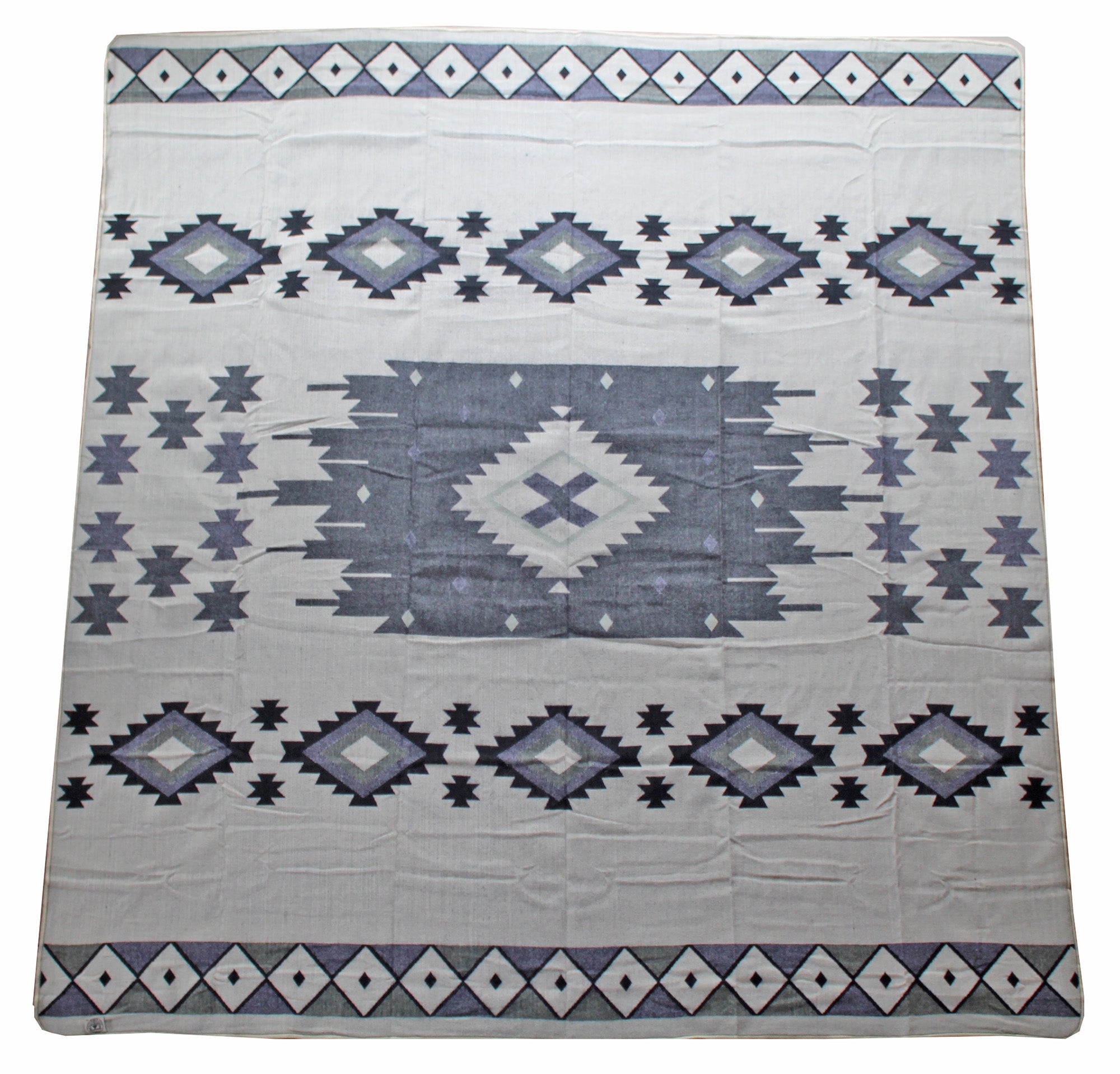 Diamonds Blanket; Alpaca Wool, Cotton, and Recycled Acrylic fair trade 89" x 79"