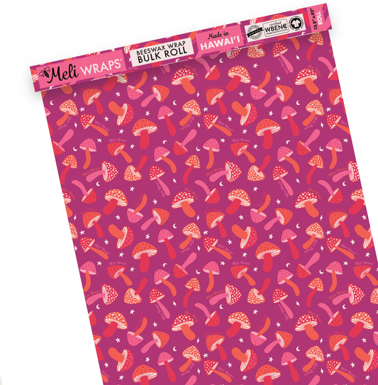 Beeswax Wrap Bulk Roll - Mushroom Print