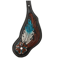 Load image into Gallery viewer, Tahoe Hand Tooled Leather Western Spur Straps with with Feather and Flower Design Unisex Pair
