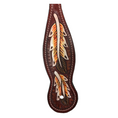 Load image into Gallery viewer, Tahoe Hand Tooled Leather Western Spur Straps with Feather Design Unisex Pair

