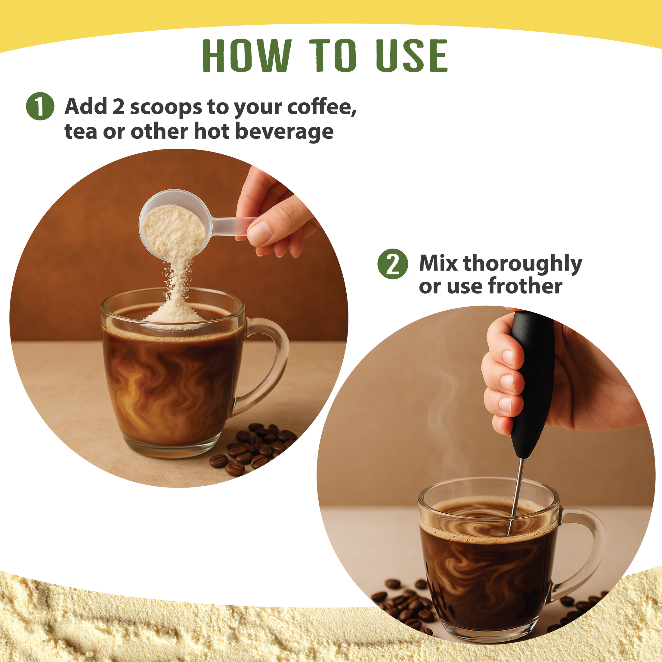 Collagen Creamer for Coffee - Grass Fed Collagen Peptides Powder with MCT Oil for Hair, Skin, Nails & Joint Support - Vanilla
