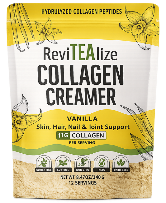Collagen Creamer for Coffee - Grass Fed Collagen Peptides Powder with MCT Oil for Hair, Skin, Nails & Joint Support - Vanilla