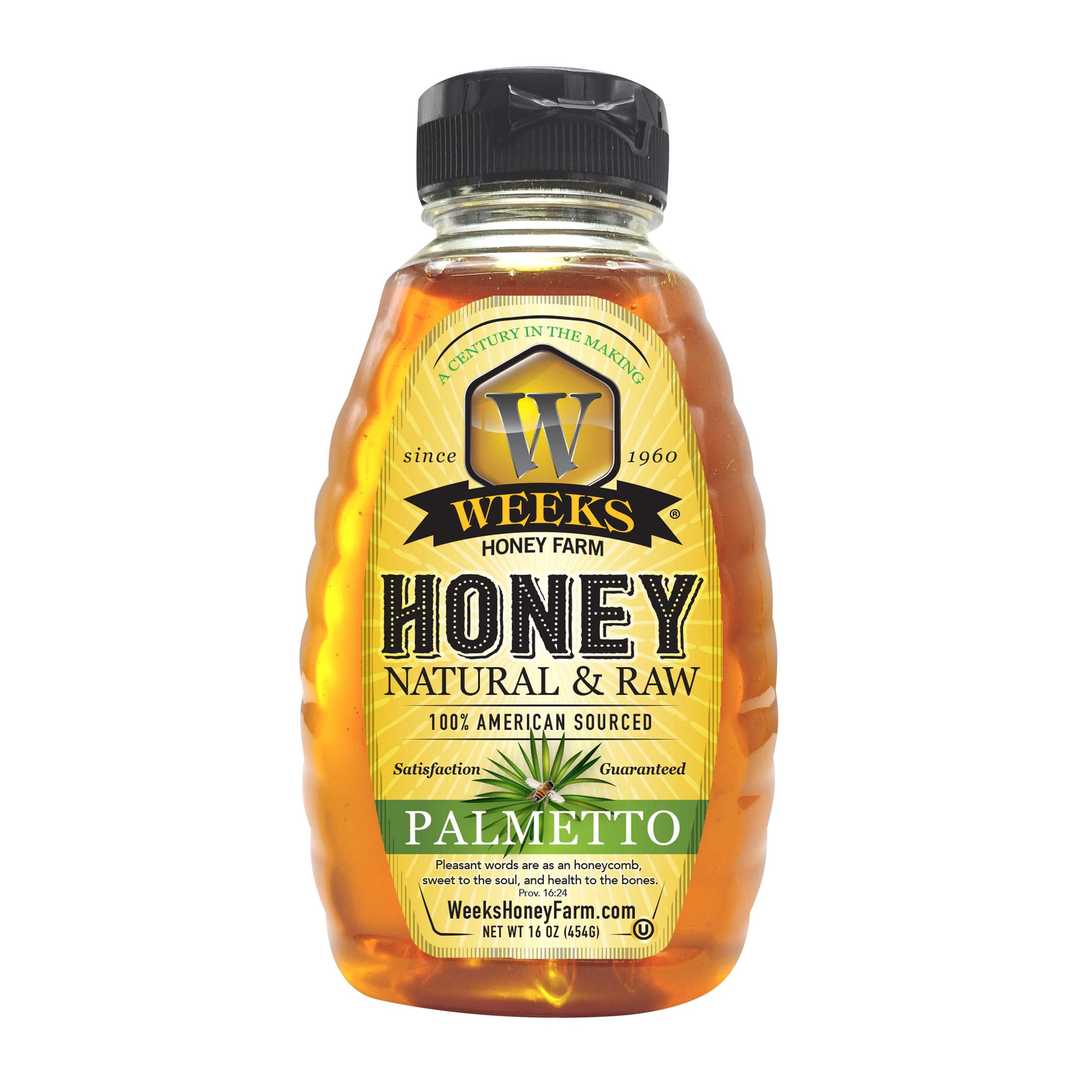 Weeks Pure, Raw & Unfiltered Saw Palmetto Honey, USA
