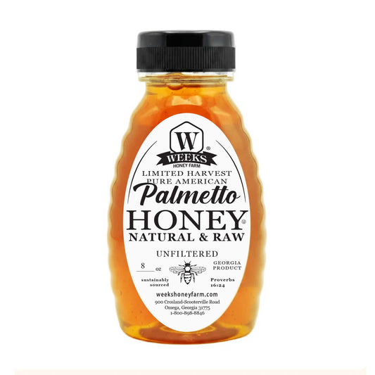 Weeks Pure, Raw & Unfiltered Saw Palmetto Honey, USA