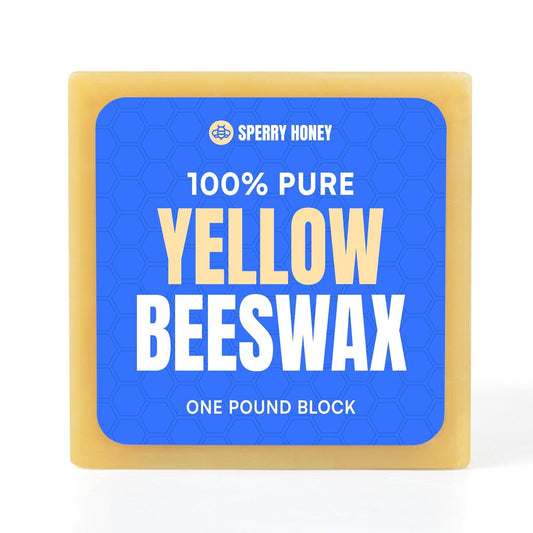 Sperry Honey - Beeswax Block - 1 lb - North Dakota Beekeepers - Yellow - For Candle Making & Wood Finish