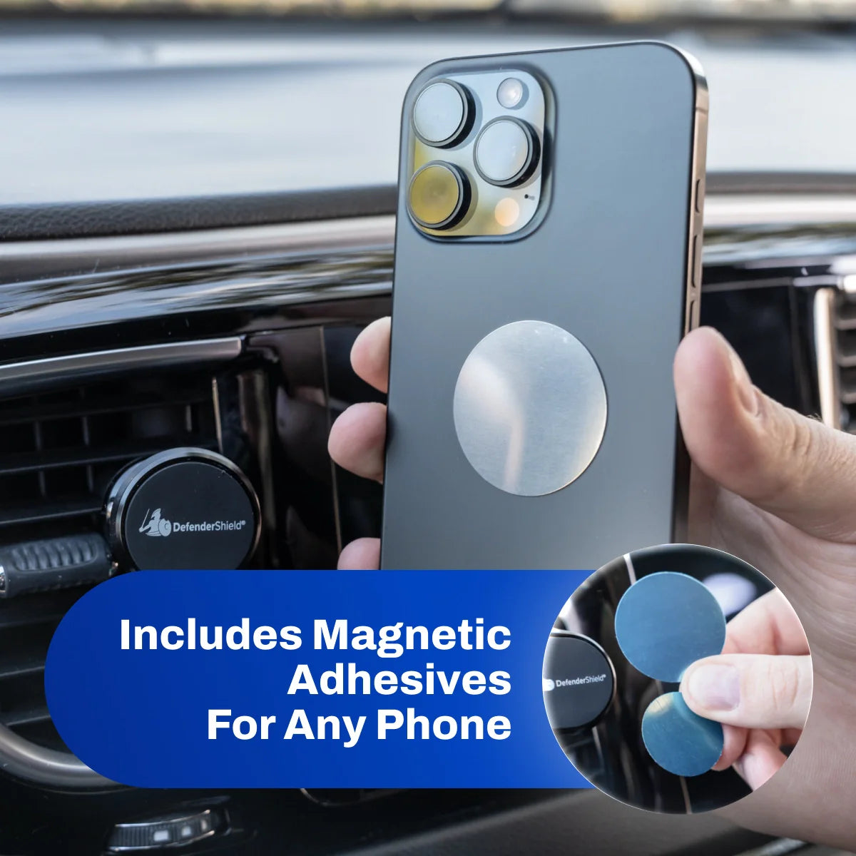 Magnetic Car Phone Holder – Air Vent Mount w/ 360° Rotation